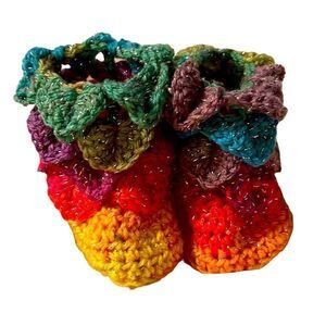 Mermaid dragon scale baby booties size 1 NEW shoes photos shoot boots handmade